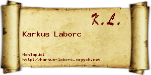 Karkus Laborc névjegykártya